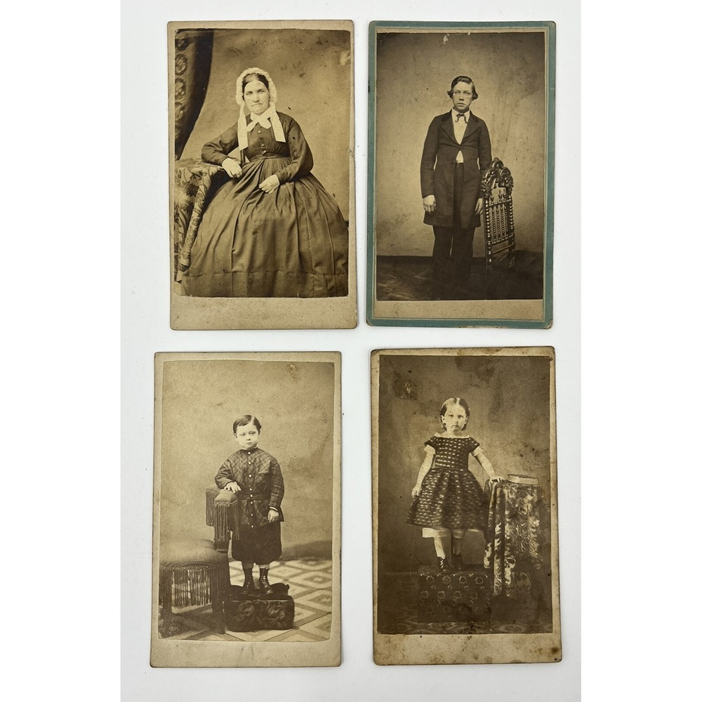Antique Lot of 4 Cabinet Photo Cards Man Woman Boy Girl Pittsburg PA‎